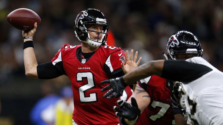 NEW ORLEANS, LA - SEPTEMBER 26:  Matt Ryan #2 of the Atlanta Falcons throws the ball during the first half of a game against the New Orleans Saints at the 