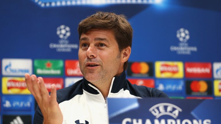 ENFIELD, ENGLAND - SEPTEMBER 13:  Mauricio Pochettino, Manager of Tottenham Hotspur speaks to the media following a Tottenham Hotspur training session at T