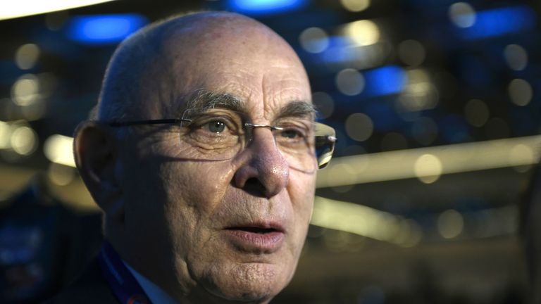 UEFA's Dutch presidential candidate Michael van Praag attends the opening of the 12th Extraordinary UEFA congress in Lagonissi, some 40 kilometers south of