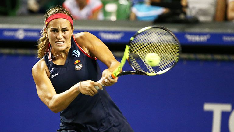 Monica Puig in action at the Pan Pacific Open