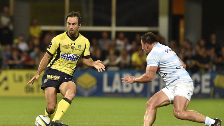 Clermont's French scrum-half Morgan Parra chips through against Racing 92