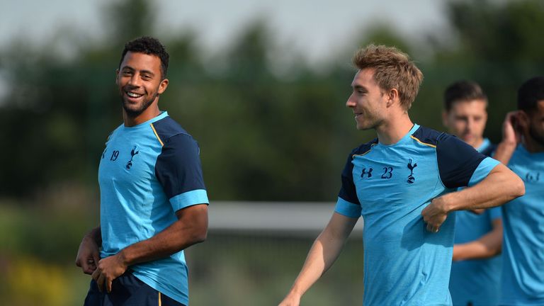 Mousa Dembele (L) is available again for Spurs having been suspended for the first four games of the season