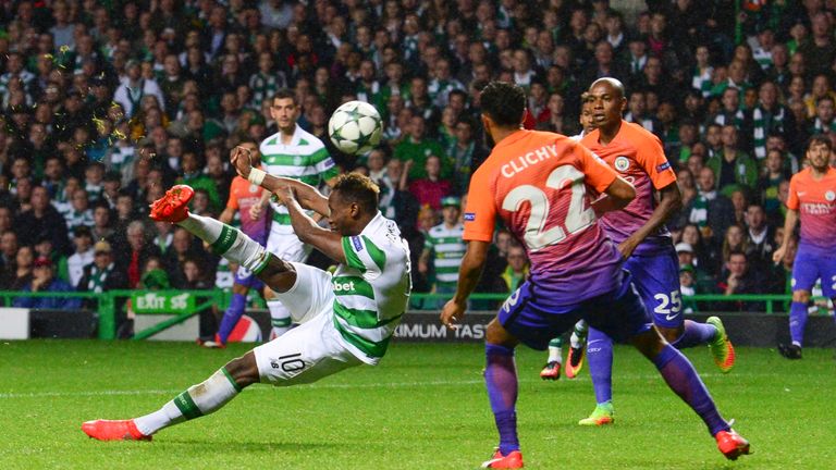 Celtic's Moussa Dembele scores his side's third goal