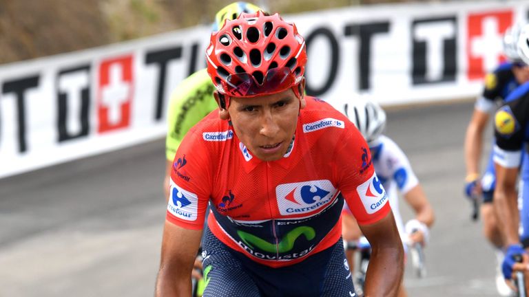 Nairo Quintana on stage 15 of the 2016 Vuelta a Espana