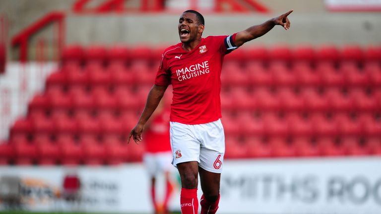 SWINDON, UNITED KINGDOM - JULY 27: Nathan Thompson of Swindon Town during the Pre Season Friendly match between Swindon Town and Swansea City at the County