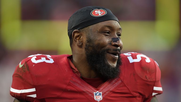 SANTA CLARA, CA - DECEMBER 20:  NaVorro Bowman #53 of the San Francisco 49ers looks on during their NFL game against the Cincinnati Bengals at Levi's Stadi