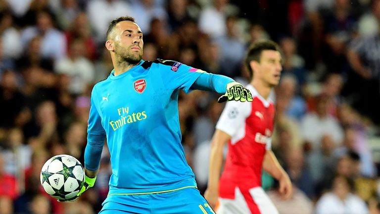 David Ospina started ahead of Petr Cech for Arsenal's Champions League opener