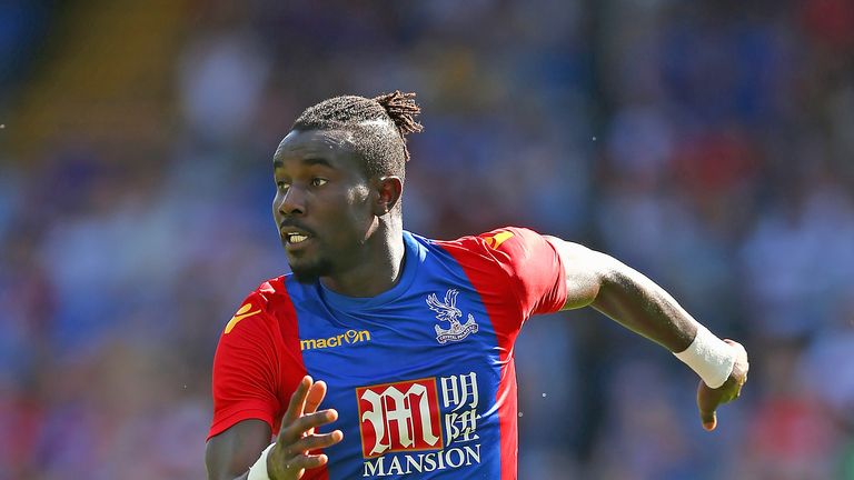 Pape Souare in action during the Pre Season Friendly between Crystal Palace and Valencia