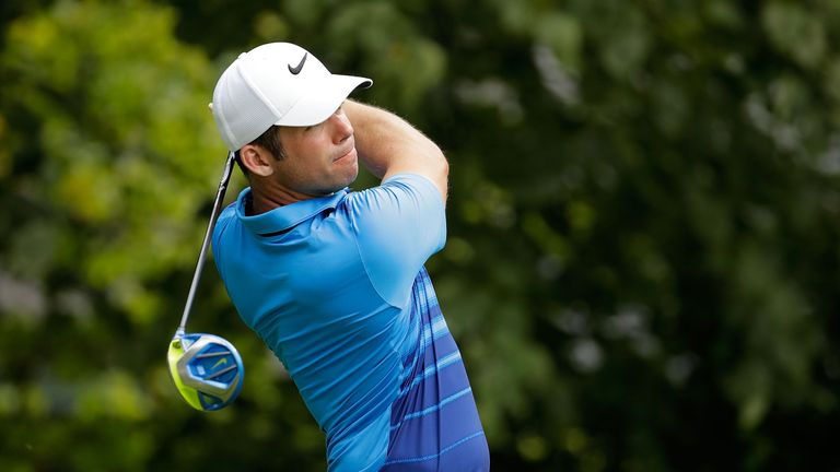 Paul Casey of England hits his tee shot on the 12th hole during the second round of the BMW Championship