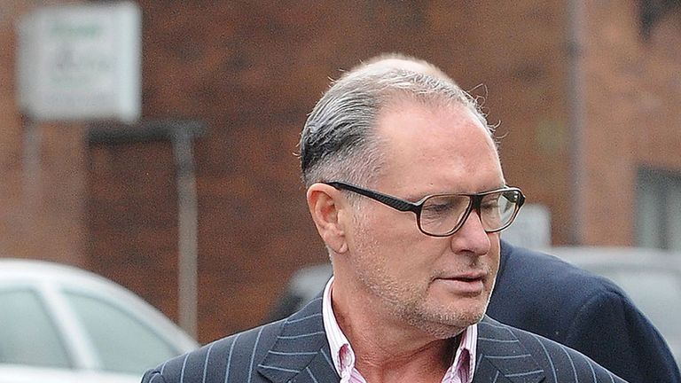 Former England footballer Paul Gascoigne arrives at Dudley Magistrates Court 