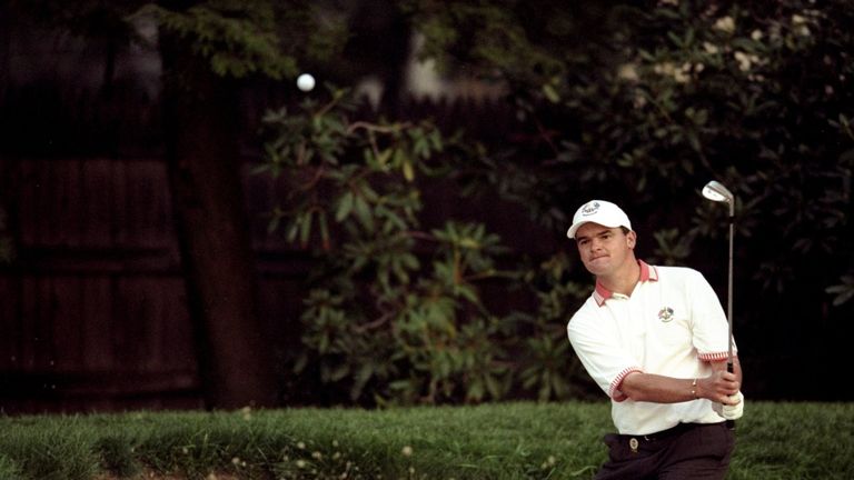 26 Sep 1999:  Paul Lawrie of Scotland and Europe looks despondent during the 33rd Ryder Cup played at Brookline CC in Boston, Massachusetts, USA. \ Mandato