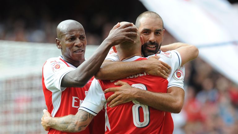 during the Arsenal Foundation Charity match between Arsenal Legends and Milan Glorie at Emirates Stadium on September 3, 2016 in London, England.