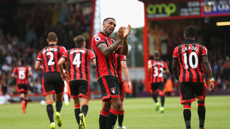 Callum Wilson celebrates scoring the only goal of the game