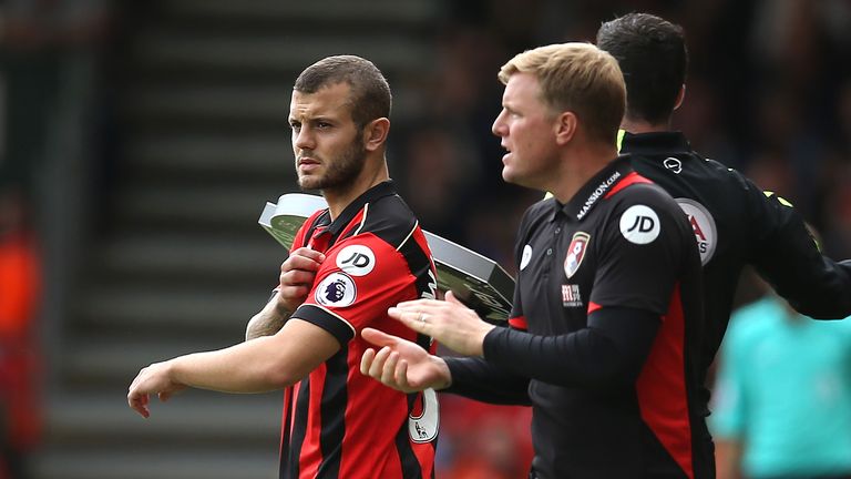 Jack Wilshere comes on as a substitute for of AFC Bournemouth