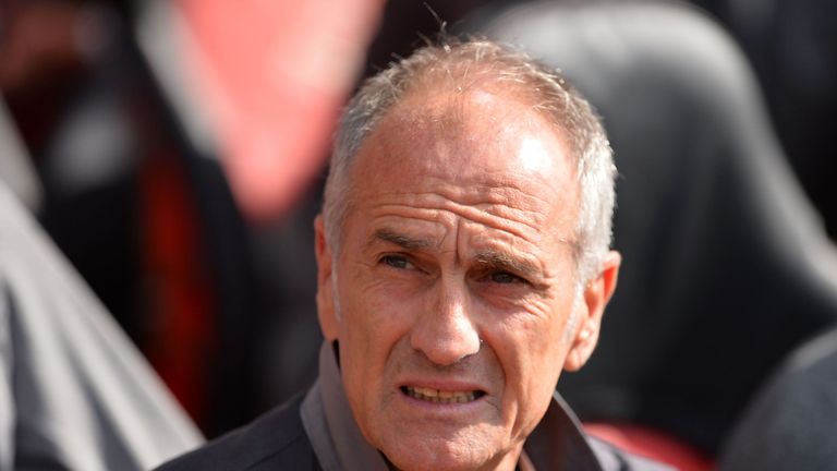 Francesco Guidolin looks on before the Premier League match between Southampton and Swansea City