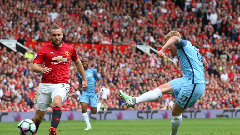 Kevin De Bruyne scores the first goal of the game