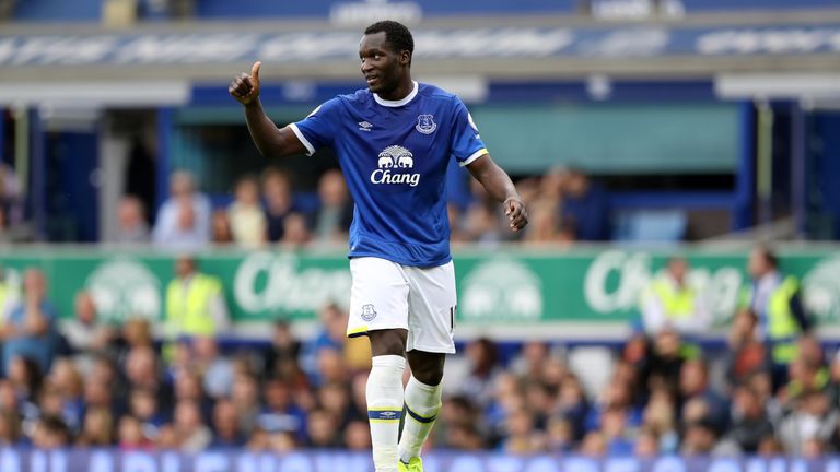 Romelu Lukaku during the Premier League match between Everton and Stoke City