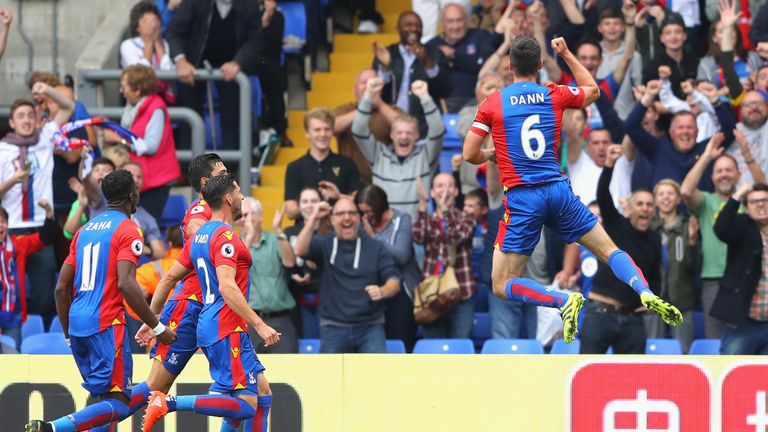 Scott Dann celebrates scoring his sides second goal