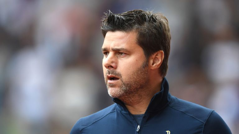 Mauricio Pochettino looks on during the Premier League match between Stoke City and Tottenham