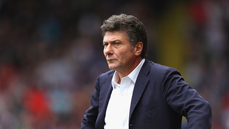 Walter Mazzarri, Manager of Watford looks on during the Premier League match between Watford and Manchester United