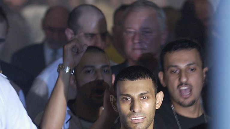 Prince Naseem Hamed enters the arena for another defence