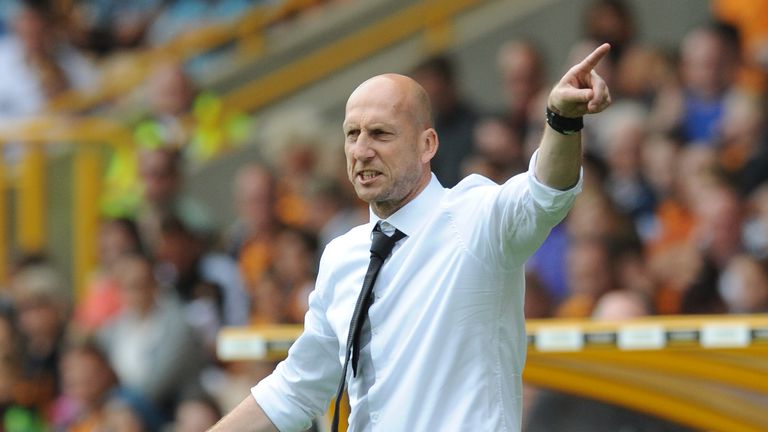 Reading manager Jaap Stam gestures on the touchline