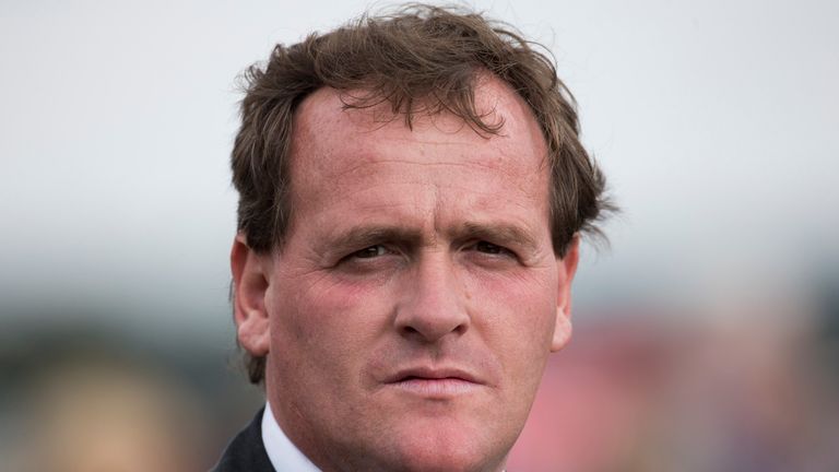 DONCASTER, ENGLAND - SEPTEMBER 11:  Trainer Richard Hannon before The Fly Aer Lingus From Doncaster Sheffield Flying Childers Stakes Race run at Doncaster 