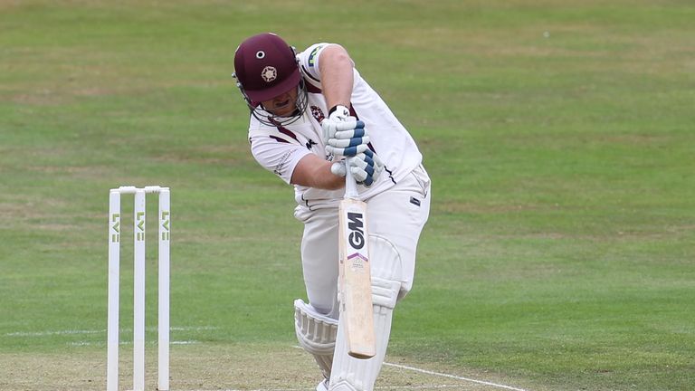 NORTHAMPTON, ENGLAND - AUGUST 21:  Richard Levi of Northants bats during the LV County Championship division two match between Northamptonshire and Leicest