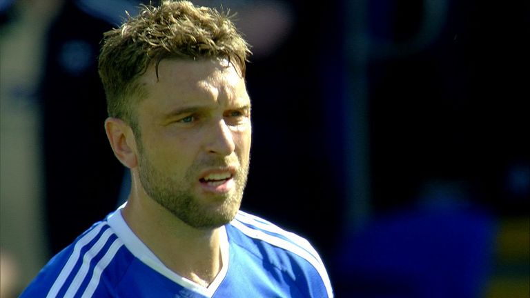 Rickie Lambert in action during Cardiff's Sky Bet Championship clash with Leeds