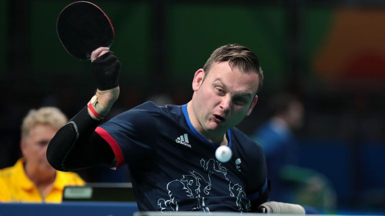 Great Britain's Robert Davies in the Men's Singles - Class 1 Gold Medal Match during the sixth day of the 2016 Rio Paralympic Games in Rio de Janeiro, Braz