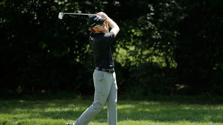 CARMEL, IN - SEPTEMBER 11:  Roberto Castro hits his approach shot on the fourth hole during the final round of the BMW Championship at Crooked Stick Golf C