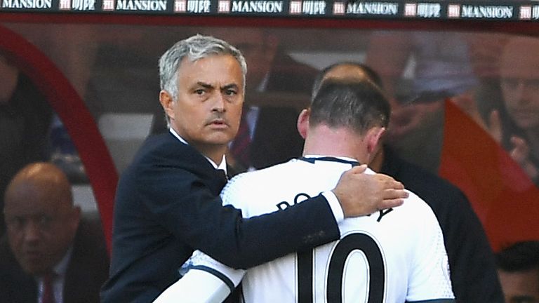 Jose Mourinho and Wayne Rooney