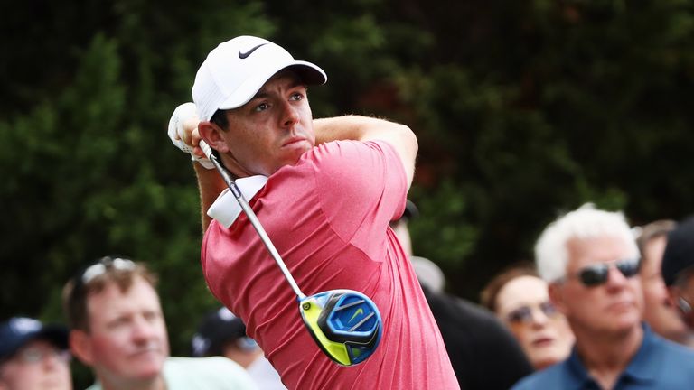 ATLANTA, GA - SEPTEMBER 22:  Rory McIlroy of Northern Ireland hits his tee shot on the seventh hole during the first round of the TOUR Championship By Coca