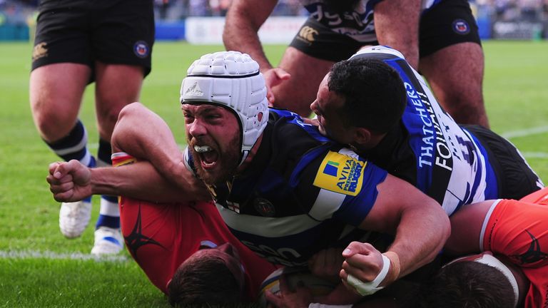 Bath lock Dave Attwood scored two second-half tries against Newcastle