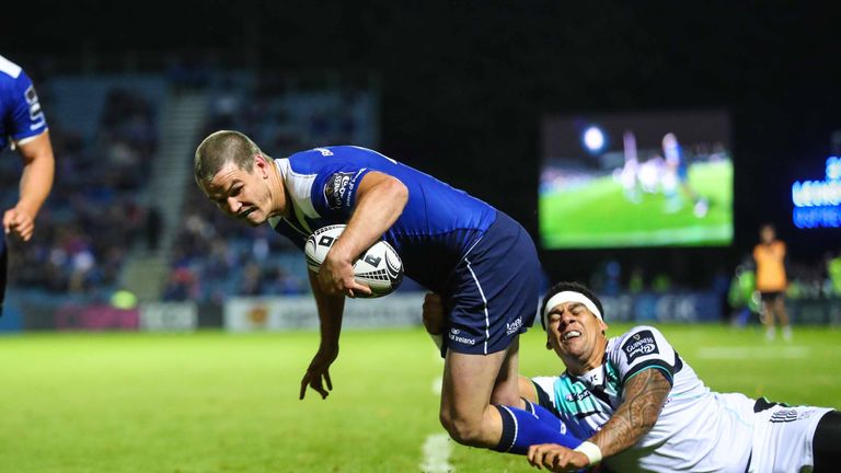Jonathan Sexton scored a try on his Leinster return
