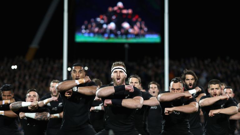 All Blacks captain Kieran Read leads the haka ahead of their win over South Africa