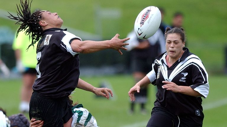 Action from a women's rugby league international