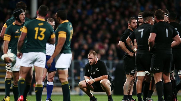 Owen Franks takes a breather during the Rugby Championship win over South Africa