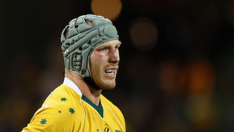 PERTH, AUSTRALIA - SEPTEMBER 17: David Pocock of the Wallabies looks on during the Rugby Championship match between the Australian Wallabies and Argentina 