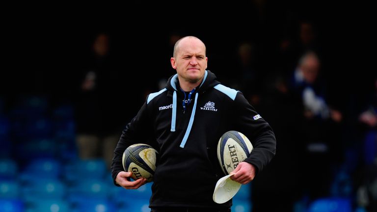 BATH, ENGLAND - JANUARY 25:  Glasgow head coach Gregor Townsend looks on before the European Rugby Champions Cup match between Bath Rugby and Glasgow Warri