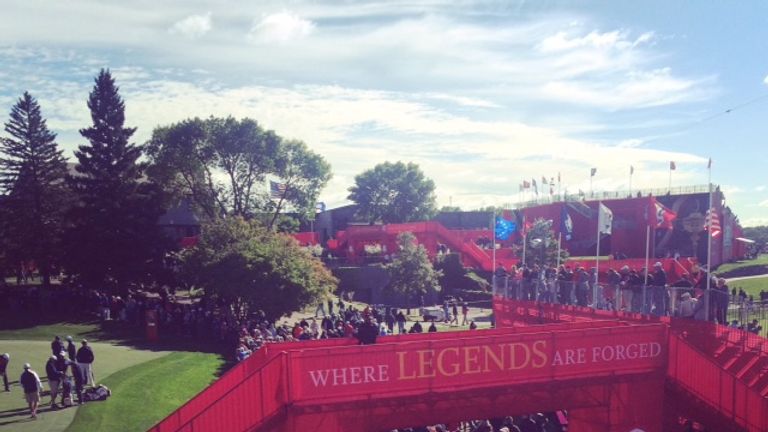 The view from the Sky Sports News studio at Hazeltine this week