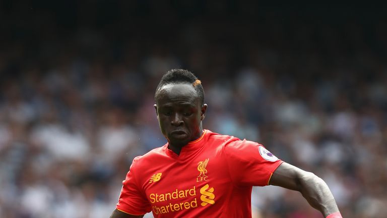 Sadio Mane of Liverpool in action against Tottenham