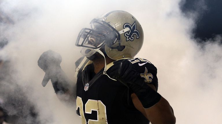 NEW ORLEANS, LA - NOVEMBER 24:  Mark Ingram #22 of the New Orleans Saints takes the field prior to a game against the Baltimore Ravens at the Mercedes-Benz