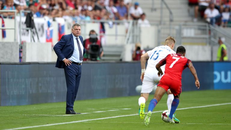 England manager Sam Allardyce watches the action 