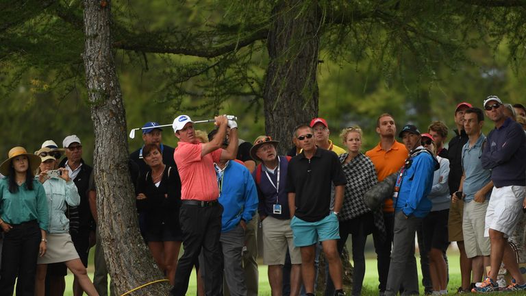 Scott Hend found trouble off the 18th tee twice