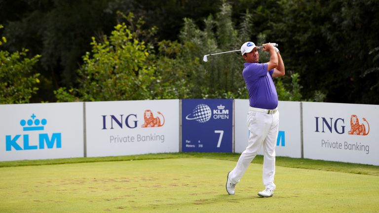 SPIJK, NETHERLANDS - SEPTEMBER 11:  Scott Hend of Australia hits his tee shot on the 7th during the final round on day four of the KLM Open at The Dutch on