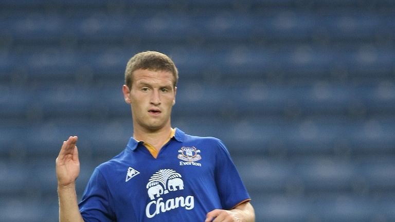 JULY 29 2011: Shkodran Mustafi of Everton in action during the Pre-Season Friendly match between Oxford United and Everton at the Kassam Stadium