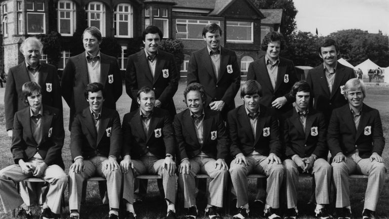 Nick Faldo (bottom row, third from right) was the pick of the performers for the home side