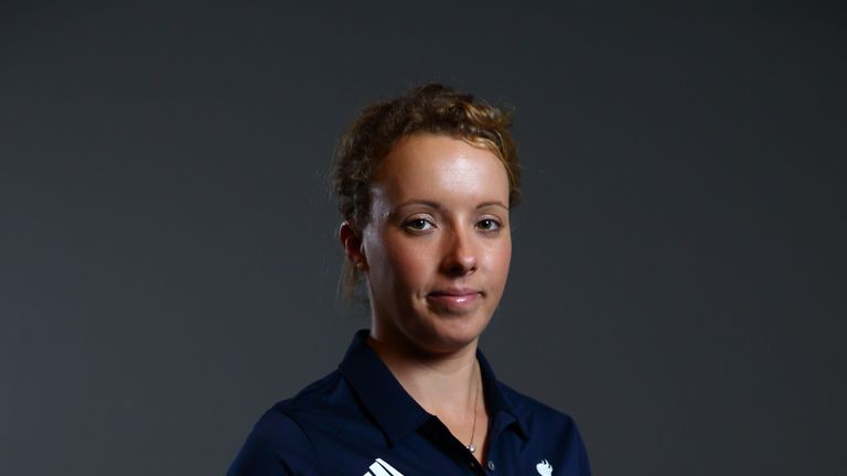 LONDON, ENGLAND - JULY 16:  Sophie Wells, a member of the ParalympicsGB Equestrian team, poses for a portrait during the Paralympics GB Media Day at Park P