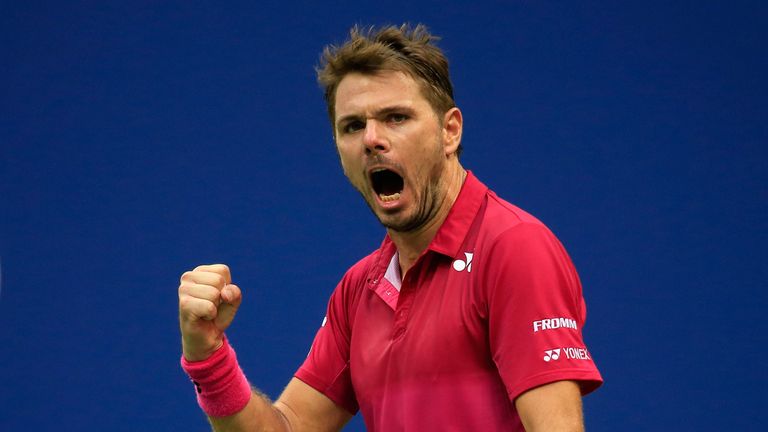 NEW YORK, NY - SEPTEMBER 11:  Stan Wawrinka of Switzerland reacts against Novak Djokovic of Serbia during their Men's Singles Final Match on Day Fourteen o